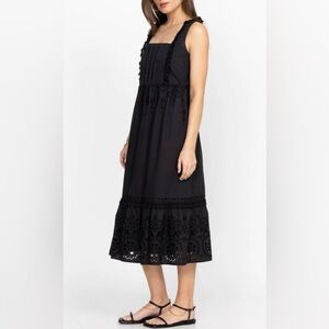 Johnny Was Jesminda Midi Dress L37923 Size Medium Black
